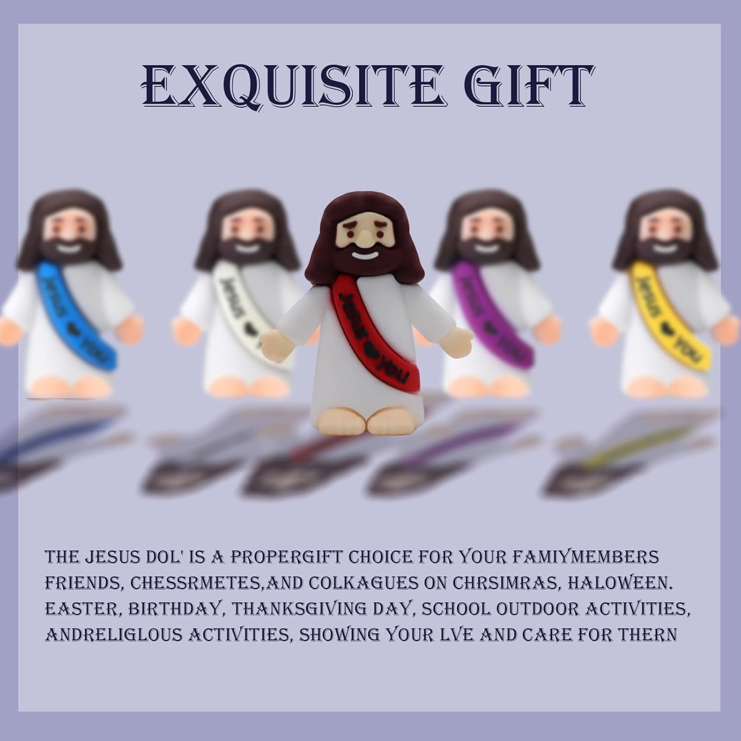 25PCS Mini Jesus Figures Bulk – Jesus Loves You Tiny Figurines, Cute Religious Party Favors for Easter Christmas, Hide and Seek Toys, Sunday School Baptism Gifts