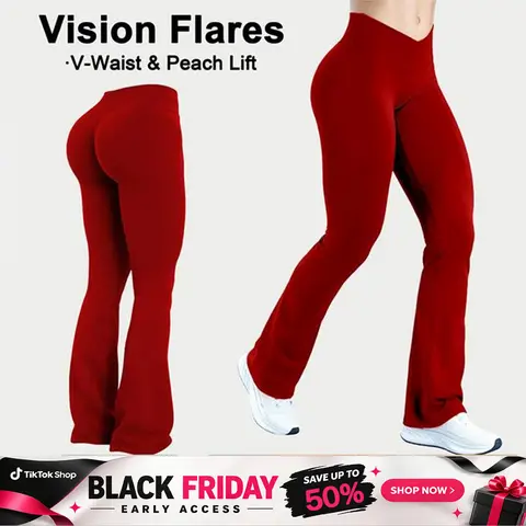 [REGULAR LENGTH] DEEFY Vision Flares Butt Leggings Gymwear Workout Gym Women Butt Lifting Pants Sportswear Sports Slim Fit Tummy Control Yoga