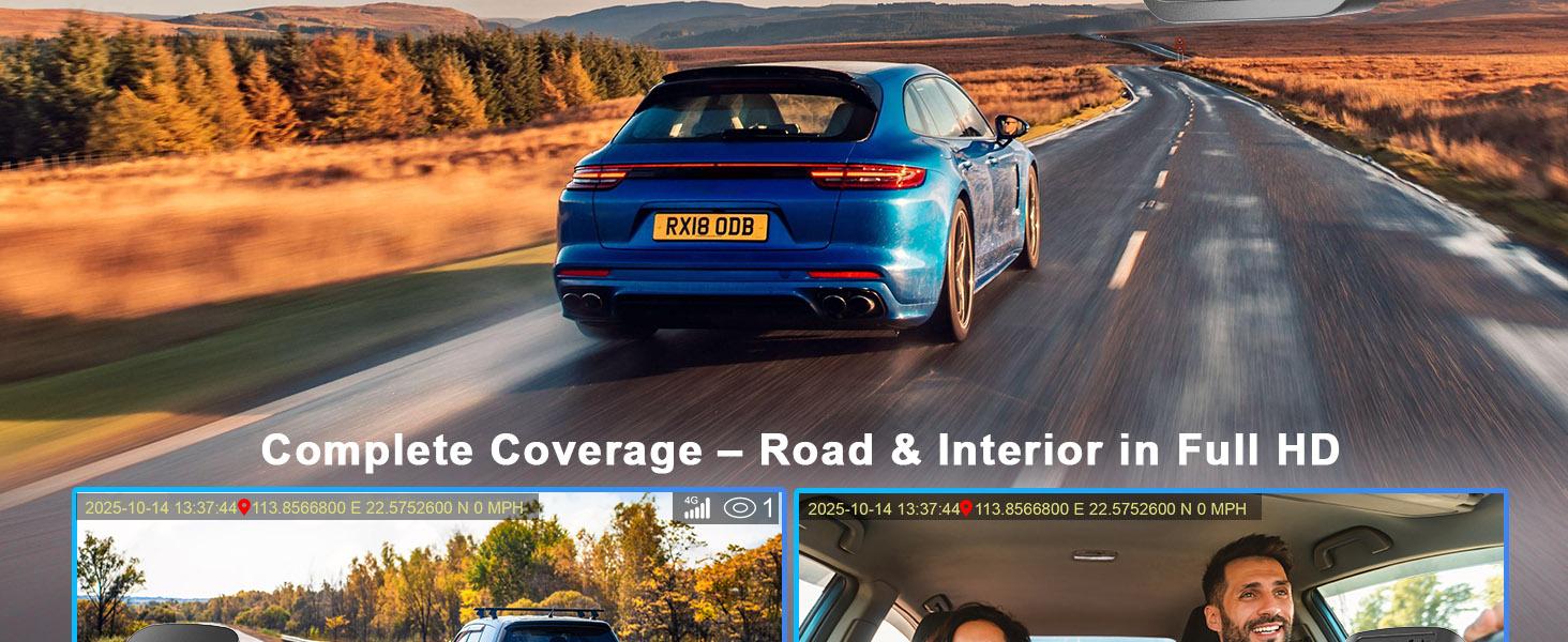 UBoxPro 4G LTE Dash Camera with Remote View Dual 2K Front Inside Cam GPS Tracking Radar Detection G Sensor OBD Power 24/7 Parking Mode UBoxPro App Control