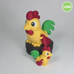 Radiant Rooster – Articulated Keychain & XL Buddy