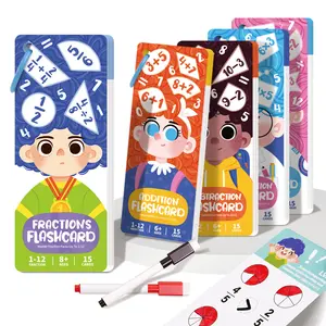 Learning Flashcards for Math Practice, Addition Subtraction Multiplication Division Cards, Educational Toy for Students, Brain-Boosting Math Game
