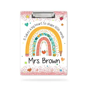 Personalized Teacher Clipboard, Custom Composition Clipboard with Name, Back to School Gifts, Teacher Gift, Desk Accessory, Notebook Design
