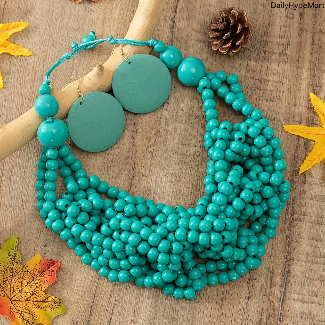 Women's Boho Style Decorative Beaded Necklace - Handmade Craft, Funky Peppy Multi-Layer Colorful Retro Jewelry with Adjustable Clasp, Boho Style Jewelry, Decorative Beaded Necklaces, Glamorous, Plain, Multi-Layered, Adjustable Beaded Design, Everyday Wear