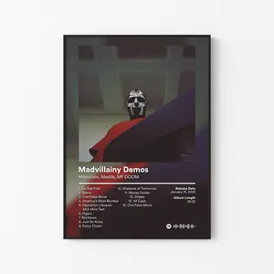 [ MUSIC POSTER – UNFRAMED ] MF DOOM Album Poster, Madvillainy Tracklist Art, Underground Hip Hop Wall Decor, Rap Legend Aesthetic