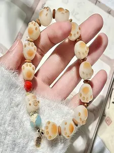 2pcs, Sweet and Cute Charcoal Charcoal Caramel Cat Claw Bracelet, Acrylic Material Cat Design, Unique Instagram Style, Perfect Birthday Gift, Festival Gift, Valentine's Day Gift, Student Best Friend Gift, Suitable for Daily Wear