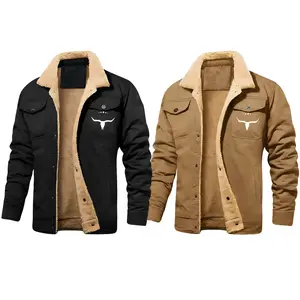 Men's Sherpa Lined Trucker Jacket Warm Fleece Coat Winter Casual Button Down Workwear Jacket