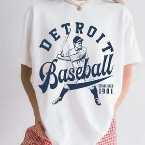 Vintage Detroit Tiger Crewneck Sweatshirt T-Shirt, Tiger EST 1901 Shirt, Detroit Baseball Shirt, Retro Tigers Shirt, Detroit 1901
