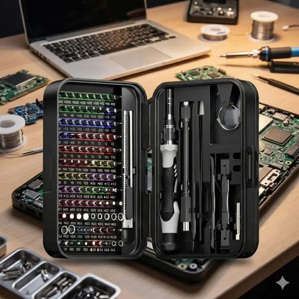 132-in-1 Precision Screwdriver Set with 108 Magnetic Color-Coded Bits. Professional Repair Toolkit for Phones, Tablets, Laptops. Anti-Slip Grip, Portable Multi-Purpose Tool Kit for Electronics Disassembly & Technicians.