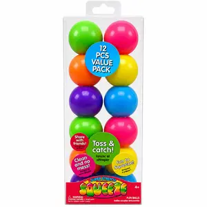 Expressions Rainbow Squeeze Ball Fidget Toys (12pc) – Colorful Stress Relief Sensory Squishy Set