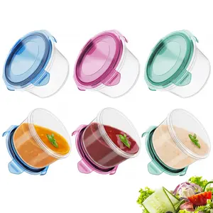 Salad Dressing Container To Go  [6 Pack] 2.7 Oz Small Condiment Containers With Leakproof Lids For On-the-go Meals Reusable Sauce