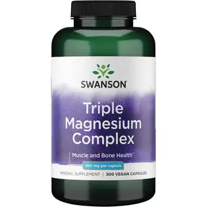 Triple Magnesium Complex Supplement with Magnesium Aspartate Citrate and Oxide Supports Brain Energy Bone Muscle and Sleep Health 300 Vegan Capsules