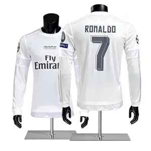 1516 Home White Long-sleeved Cr.7 Soccer Jersey
