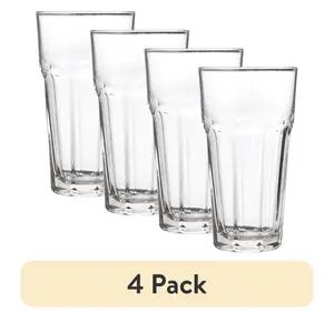 Set of 4 Clear Iced Tea Glasses, 20 oz Capacity