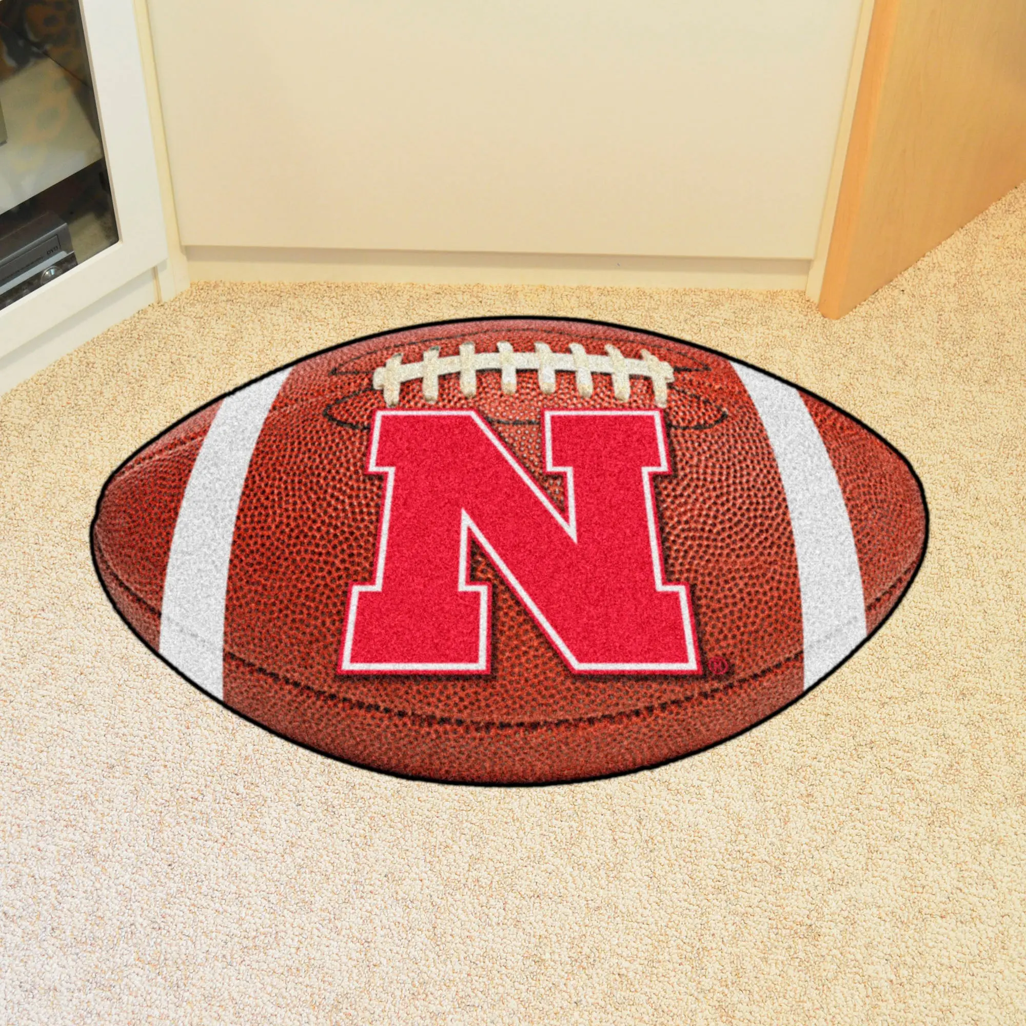 Nebraska Cornhuskers "N" Football Rug - 21"x32"