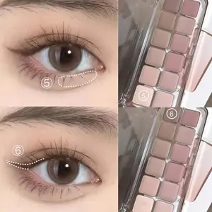 Pure Cement 12-Color Eyeshadow Palette, Highly Pigmented Palette, Low Saturation, Cool Atmosphere, High-Quality Smooth Matte Earthy Colors, Daily Makeup Cosmetic