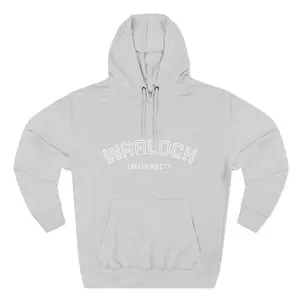 Warlock University Fleece Hoodie, Cozy Sweatshirt, Witchy Apparel, Halloween Gift, Casual Wear, College Spirit Wear, Fall Fashion