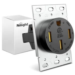 Nilight 50AMP RV Power Outlet 125/250V NEMA 14-50R Heavy Duty Receptacle Straight Blade ETL Listed Flush Mounting Replacement Panel for Camper Trailer EV