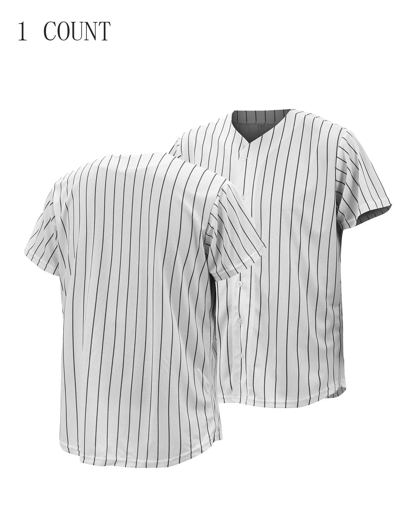 Plus Size Blank Mens Baseball Jersey Button Down Shirts Short Sleeve Hipster Hip Hop Sports Uniforms Casual Short Sleeve Active Team T-Shirts Athletic Workout Tops