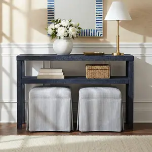 Gia Raffia Wrapped Solid Wood Console Table