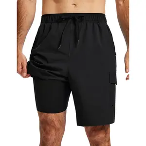 Mens Swim Trunks with Compression Liner 9"/11" Quick Dry Board Shorts Bathing Suits Long Beach Shorts Zipper Pockets