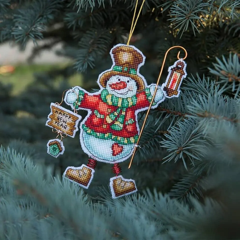 Christmas Tree Toy Plastic Canvas Cross-Stitch Kit by Charivna Mit T-04C