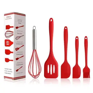 Home Kitchen Accessories 5pcs Heat-resistant Food Silicone Kitchenware Cheap Cooking Spatula Set