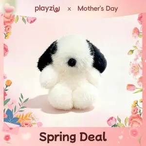 Puffy Shop Handmade Plush Cute Puppy Bag Charm Pendant Keychain   charms Soft holiday gift Handmade Pom Pom Keychain