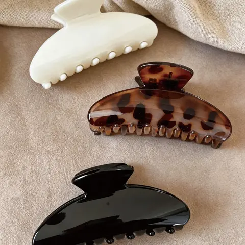 3 Pack Large Acrylic Claw Clips, Chic Strong Hold Hair Clips, Stylish Hair Claw for Thick & Thin Hair, Fashion Hair Accessories