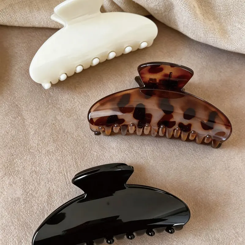 3 Pack Large Acrylic Claw Clips, Chic Strong Hold Hair Clips, Stylish Hair Claw for Thick & Thin Hair, Fashion Hair Accessories