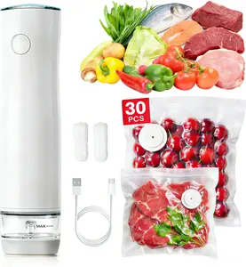 Vacuum Sealer for Food with Visual Water Storage Tank, Handheld Saver Vacuum Sealer Machine with 30 Reusable Bags for 5X Preservation & Fresh #Summervibes