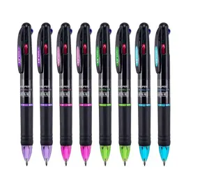 8 Pack Multicolor Ballpoint Pens 4-in-1 0.7mm Colored Retractable Ballpoint Gift Pens for Office School Supplies Students Gift bat  pen