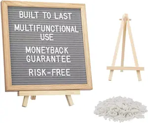 Felt Letter Message Board 340 Letters,Letter Board Sign with Stand, 10X10 Inch for  &  Announcement Sign,for Party  Decor