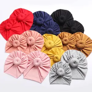 A Queenz Den Mommy and Me Cotton Top Knot Turban- Pre Tied Knot Comfortable Fit Lightweight Breathable Hats