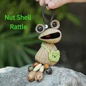 Cute Big-Eye Frog Keychain, Handmade Natural Shell, Stress Relief, Bag Charm, Wind Chime, Perfect for Gifts and Decorations