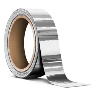 Gloss Silver Chrome Air-Release Vinyl Adhesive Tape Roll (1 Inch x 25ft)