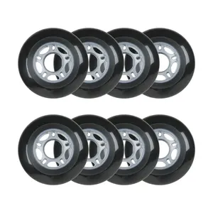 Player's Choice Roller Hockey Wheels - 5-Spoke Hub 68/72 Youth HiLo 82A Black (8-Pack)