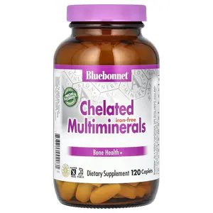 Bluebonnet Nutrition Chelated Multiminerals, Iron Free, 120 Caplets