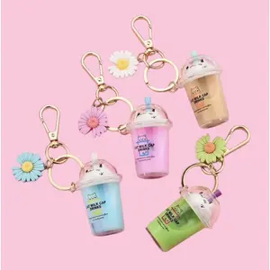 Boba cat liquid Keychain