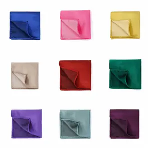 High Grade Handkerchief Pocket Square 24 Striped Solid Colors Formal Business Party Wedding Suit Hanky Accessories Performance