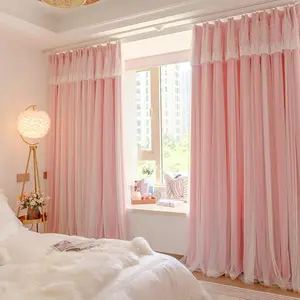 Double Layer Curtain, Modern Simple Window Curtain, Home Decorative Curtain for Living Room Bedroom, Window Drapes for Home Decor, Home Decoration Curtain