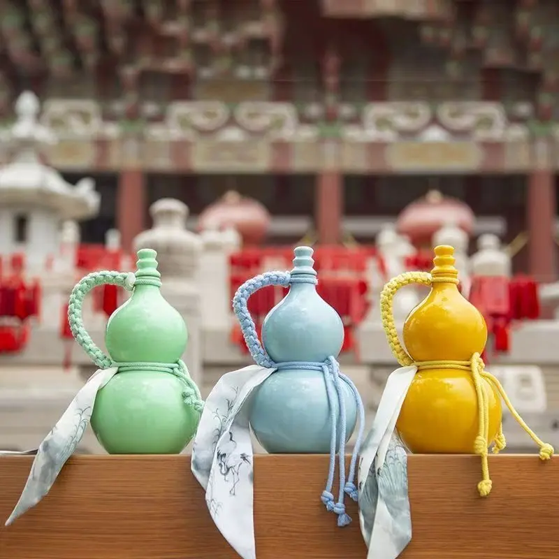 Elegant Oriental Style Gourd Travel Water Bottle, Portable Ancient