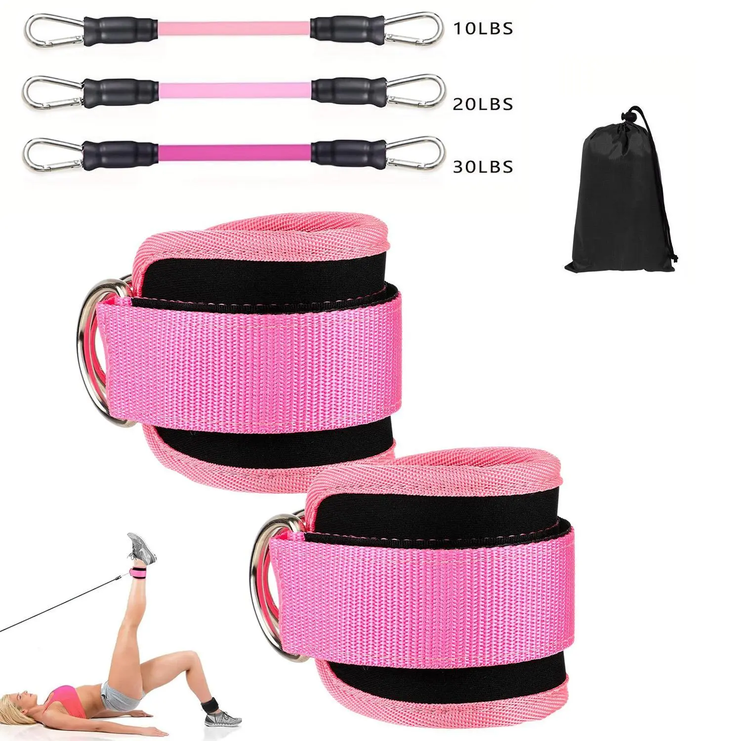 Ankle Straps for Cable Machines Cable Kick Back Ankle Straps Ankle Resistance Bands Glute Kickback Ankle Strap for Glute Workouts Leg Extensions Gym