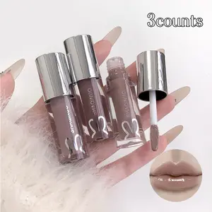 Three-Piece Soft Lightweight Gentle Lip Gloss Set Moisturizing Long-Lasting Lip Stain Glossy Perfect for Daily Use Enhance Your Lips Naturally