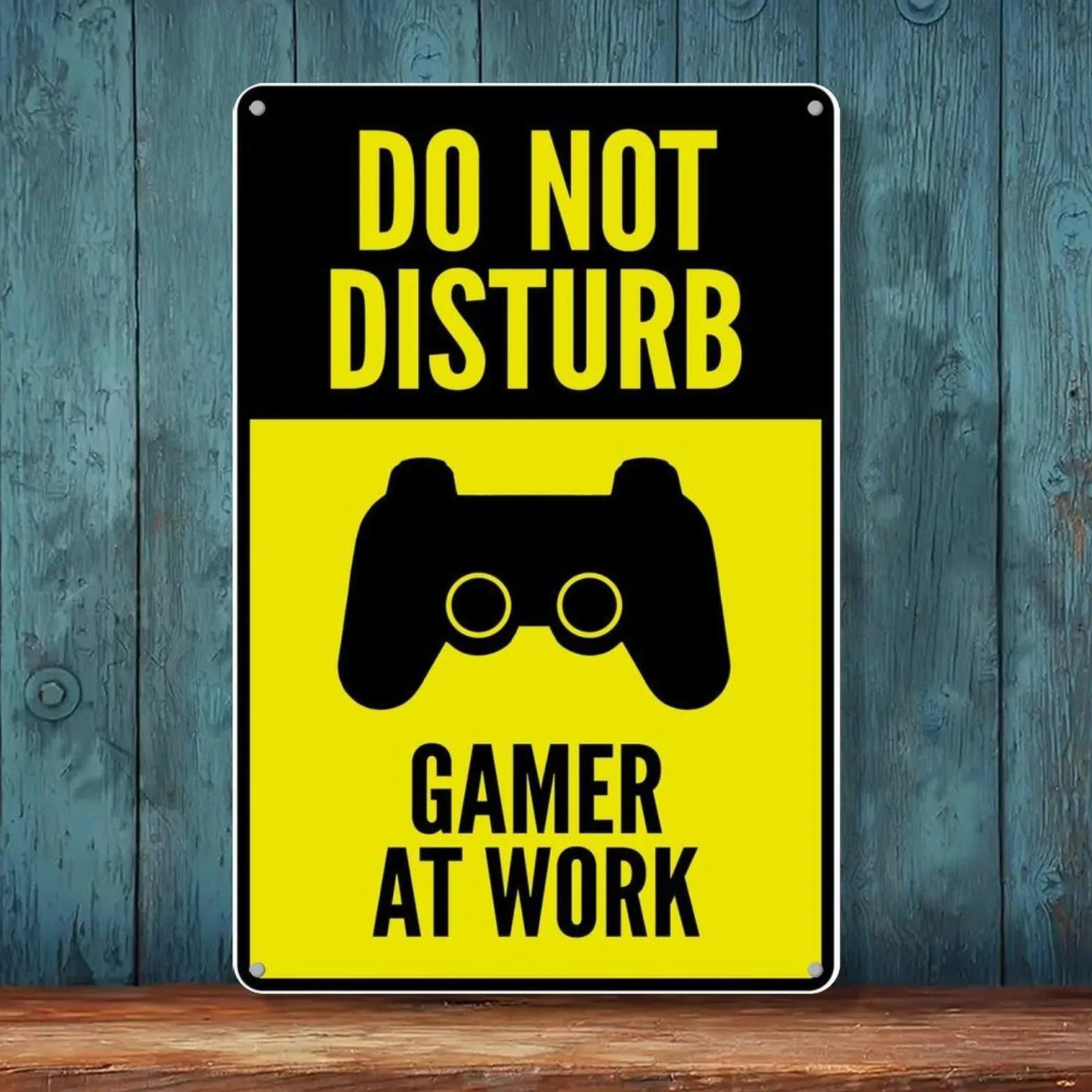 Do Not Disturb Gamer At Work Game Controller Warning Vintage Tin Sign 8x12in Gaming Room Man Cave Wall Art Metal Tin Sign