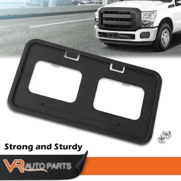 Front License Plate Frame Bracket Holder with Lock for 11-16 Ford F250 F350 Super Duty, Lightweight ABS Plastic Truck Auto Replacement Part