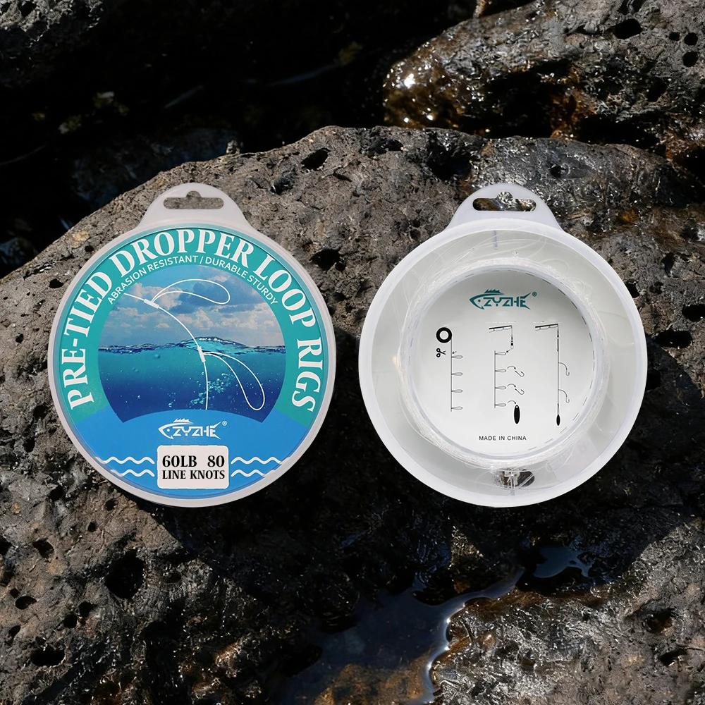 Pre‑Tied Dropper Loop Rigs Fishing Line 80 Loops 10‑50LB Saltwater Freshwater Fishing Tackle