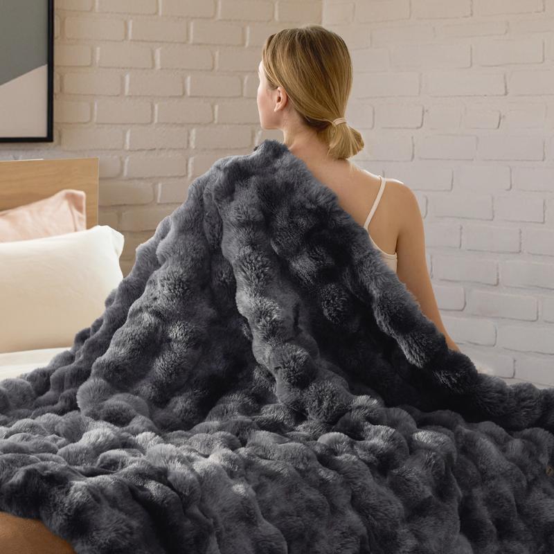 Bedsure faux rabbit fur , Soft Fluffy Fuzzy Cozy Plush Sherpa Fleece ...