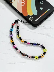 Cute Evil Eye Design Beaded Decorative Chain for Phone & Bag, Boho Style Phone Lanyard, Fashion Bag Charm for Women & Girls, Versatile Accessories As Gift, Phone Chains, Phone Charms