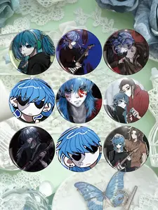 Cute Anime Girl Round Badge, Adorable Girls' Collection, Headband Design, Suitable for Cosplay Enthusiasts, Fans, Bag & Clothing Decoration