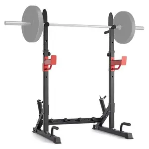 VEVOR Squat Stand Power Rack, Multi-Functional Barbell Rack with Hook, Weight Plate Storage Attachment, Adjustable Free Bench Press Stands, Max Load 600 Lbs Steel Exercise Squat Stand for Gym/Home Gym Does not apply